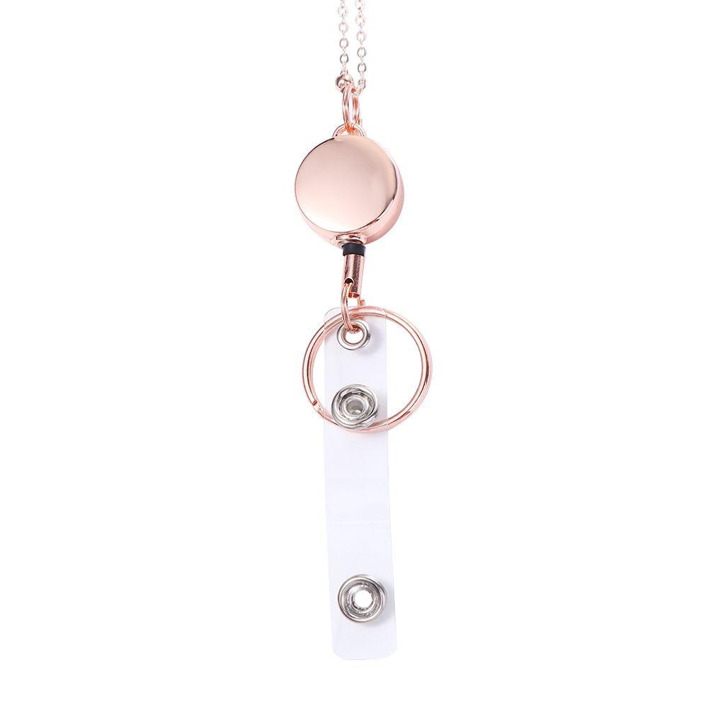 Waterproof Name Card Keychain Retractable Badge Reel Lanyard DIY Beaded Lanyard Badge Holder Necklace with ID Card Holders