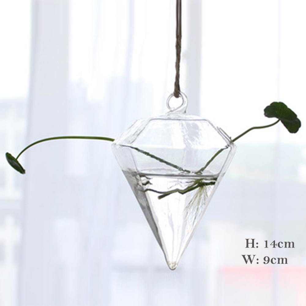 1Pcs Creative Hanging Glass Vase Transparent Hydroponic Container Terrarium Flower Plant Pot Garden Home Wedding Decoration