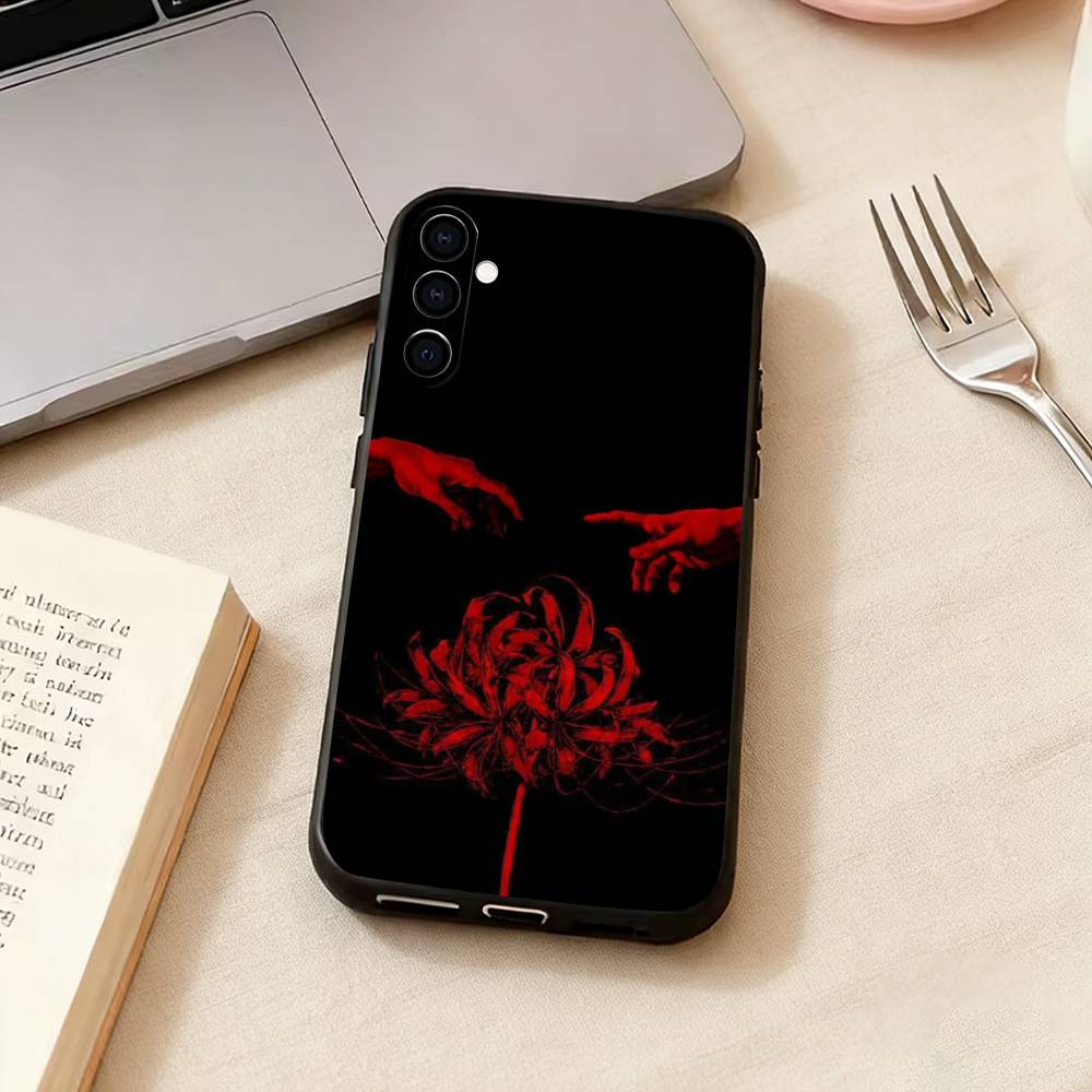 Ghoul R-Red Spider Lily Tokyo-o Phone Case For Samsung Galaxy A73,A72,A71,A70,A53,A52,A51,Others Soft Black Cover