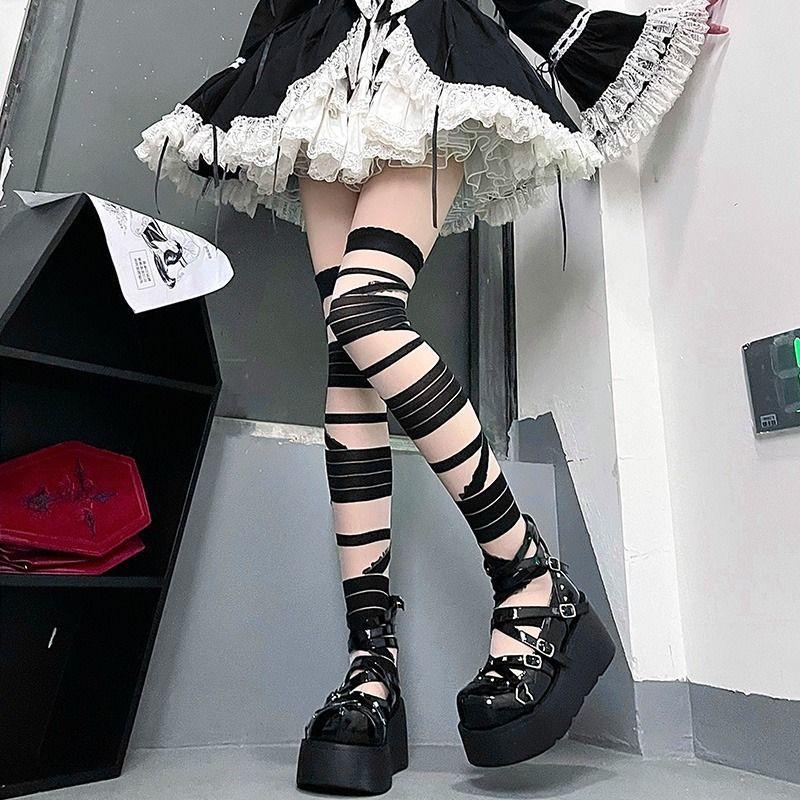 Summer Thin Soft Girl Cross Bandage Jk Calf Socks Sweet Cool Babes High Value Mori Long Tube Knee Socks Children