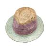 Natural Raffia Crochet Straw Hat Color Matching Hat Casual Striped Ruili Wind Short Brim Top Hat Seamless