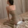 Sex underwear pure desire tight crotch free from getting off suspenders leopard print one-piece socks transparent temptation women's net clothes 43