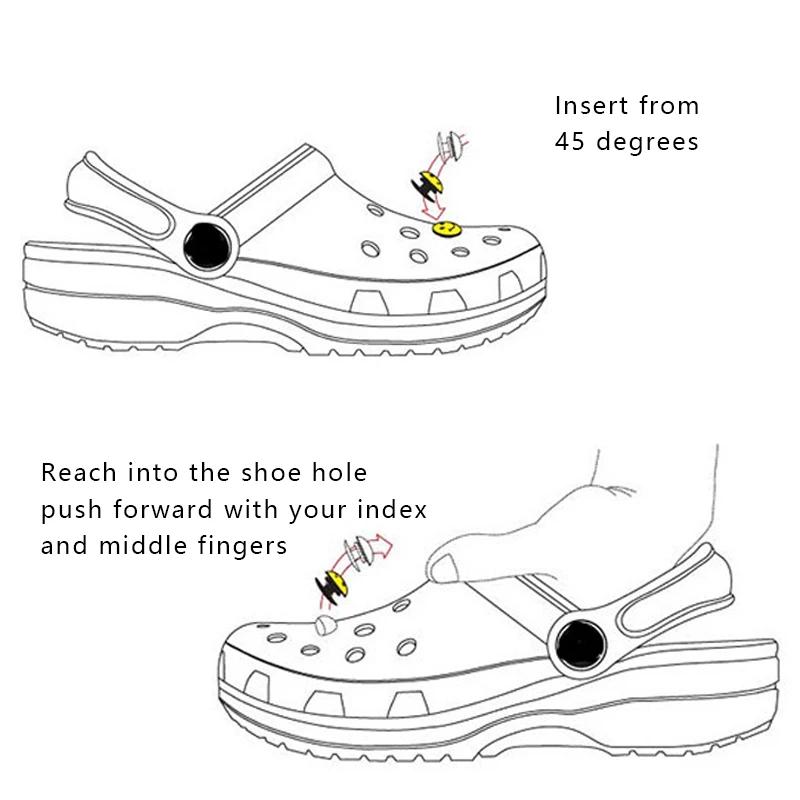 Metallic Sheen Shoe Charms Accessories Set for Sandal Must-have Street Flowers/Hexagram/Buckle Ornaments for Hole Shoes Charm