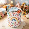 1 Rainbow Heart Pattern Laundry Basket - with Thickened Handles, Rustic Style Storage Organizer for Bedroom, Bathroom, Laundry Room, Bedroom Organizer