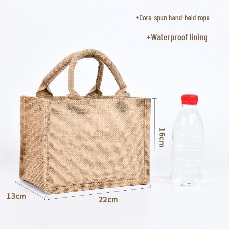 Custom DIY Hand-Painted Jute Burlap Tote Bag by MUJI