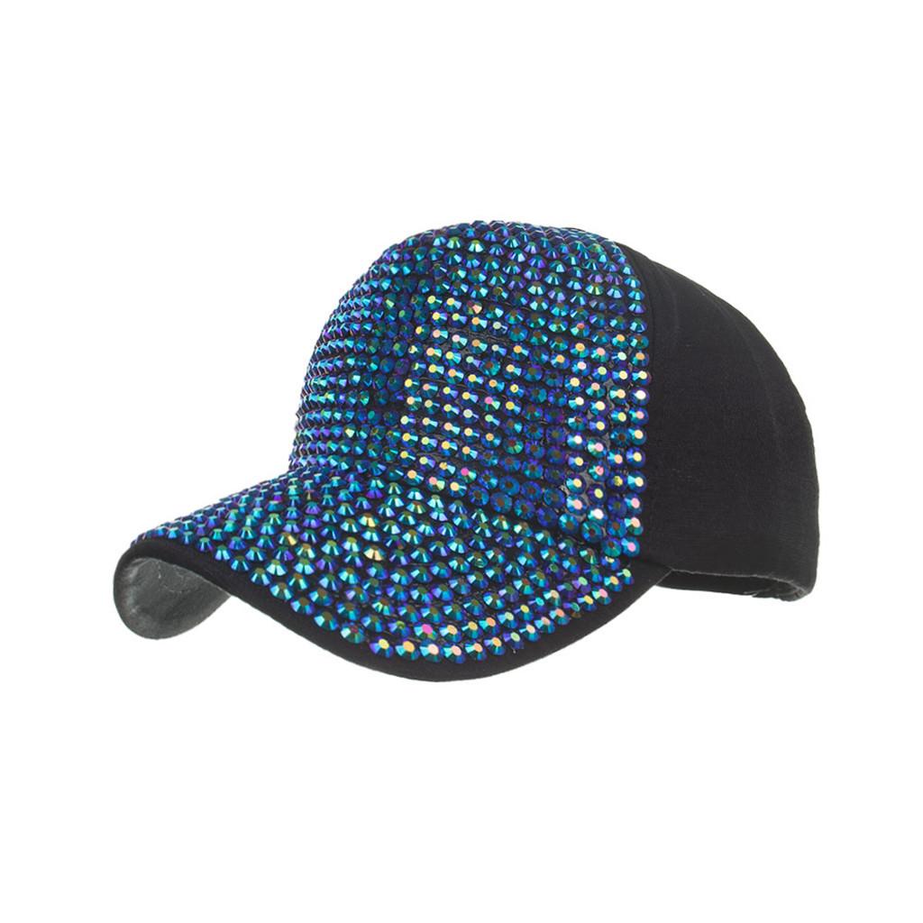 

Мужчины Женщины Бейсболки Мода Хлопок Кепка Звезда Rhinestone Cap One size синий