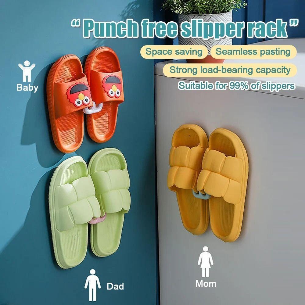 5pcs Acrylic Slipper Rack Wall-mounted Shoe Drying Rack Creative Slipper Hook  Bathroom