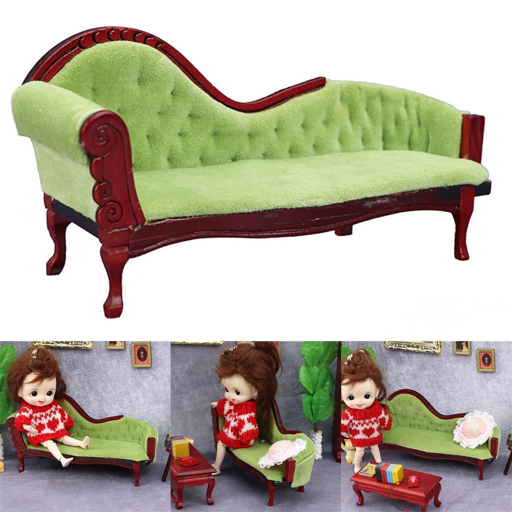 1:12 Dollhouse Miniature Wood Armchair Model Dollhouse Furniture Supplies