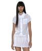 PARTIMENTO WOMEN Pwc Cotton Lace Trim Half Sleeve Shirt_White