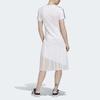 Adidas Originals Tulle Dress Casual Striped Mesh Panel Short Sleeve Dress Women dresses White GK3662
