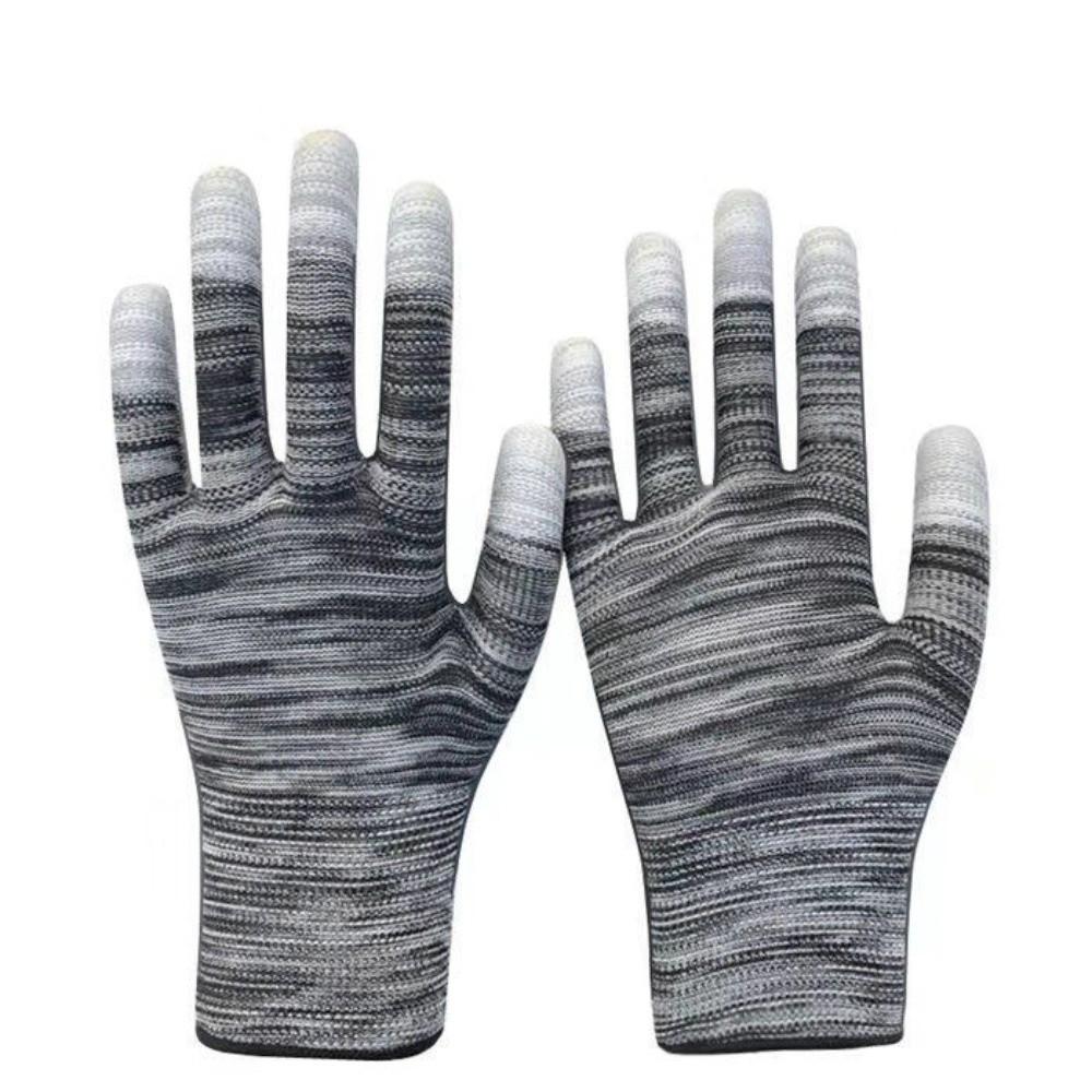 6pairs Coated Finger Anti-Static Gloves Antiskid Dust-Free ESD Safety Gloves Electronic Working Protection Gloves