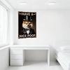 Vintage Rusty Metal Sign - Have a Nice Poop with Fluffy Pomeranian In Tuxedo Top Hat, Funny Cheeky Whimsical Home Decor for Bar