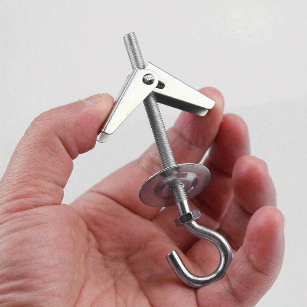 6Pcs/Lot Ceiling Rotary Hook Reusable Metal Spring Toggle Wing Bolt Hook for Hanging Lamps Bedspreads