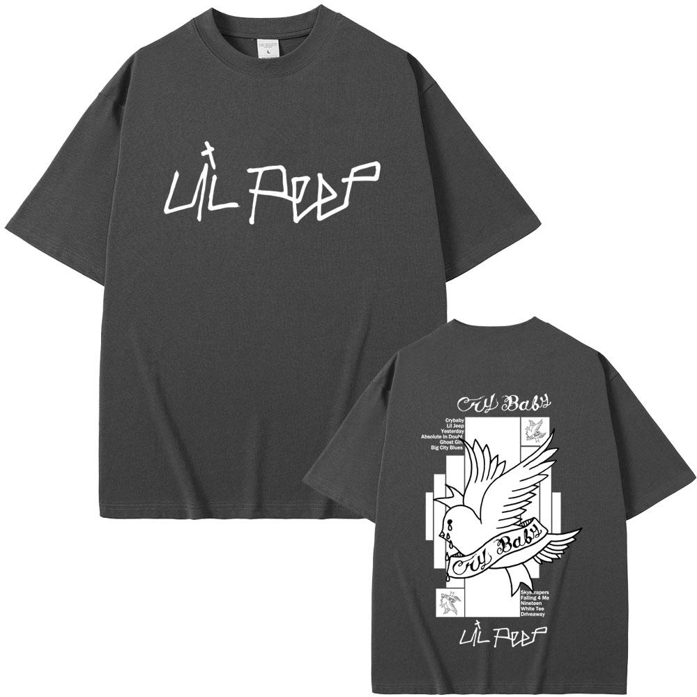 Rapper Lil Peep Crybaby Album Graphic T Shirt Men Women Hip Hop Fashion Tshirts Male Casual Vintage Oversized Short Sleeve Tees