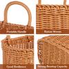 1Pcs Kitchenware Hanging Basket Wall Hanging Flower Baskets Front Door Hanging Basket Woven Hanging Basket Tableware Plant Basket 11 X 6.68 X