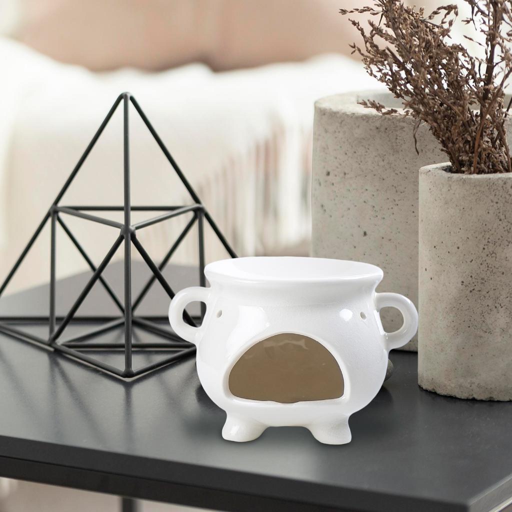 Ceramic Tealight Candle Holder Essential Oil Burner Desktop Ornaments Fragrance Warmer Oil Diffuser for Office Yoga Room Saunas