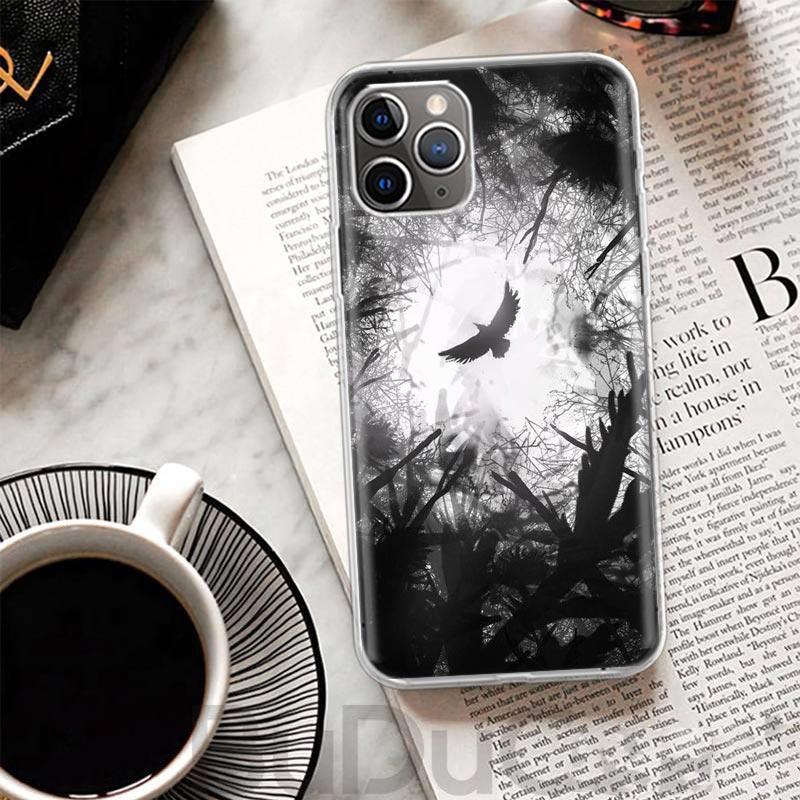 

Crow Raven Dark Skull Cover For iPhone 16 15 14 13 12 11 Pro Max Apple Phone Case X XS 7 Plus 8 + Art Customized Print Shell 11 iPhone 11