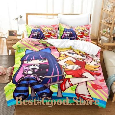 Panty And Stocking Bedding Set Single Twin Full Queen King Size Bed Set Adult Kid Bedroom Duvetcover Sets 3D Anime Bed Sheet Set