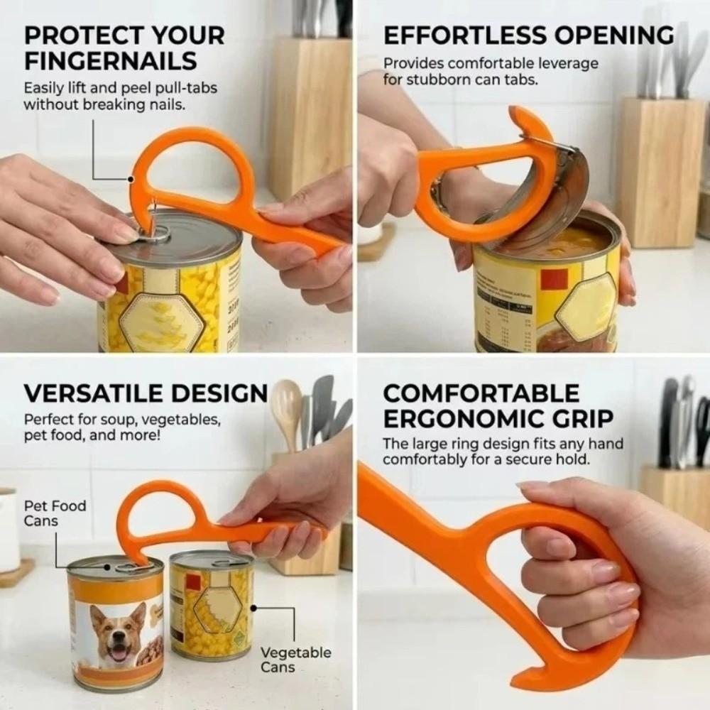Non-Slip Manual Can Opener Ergonomic Handle Drink Bottle Opener Jar Remover Cooking Tool