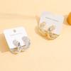 Trendy Water Drop Pattern C-shaped Earclip Threaded Stud Earrings Set Personalized Earrings Sexy Atmosphere Stud Earrings Set