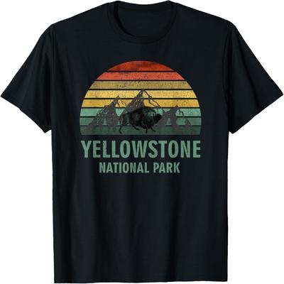 Yellowstone National Park USA Bizoni Buvoli Vintage Tričko