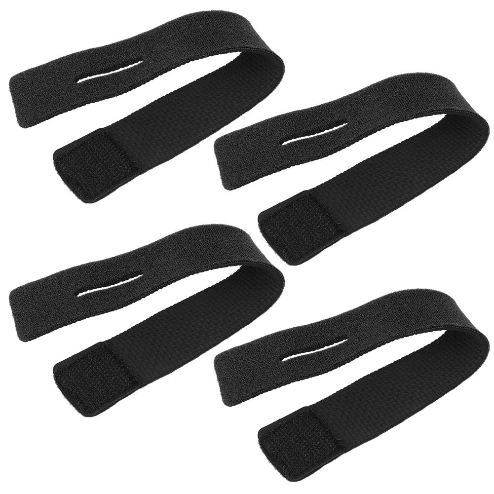 4PCs Reusable Fishing Rod Strap Strong Flexible Hook and Loop Fishing Gear Strap Rod BeltBlack