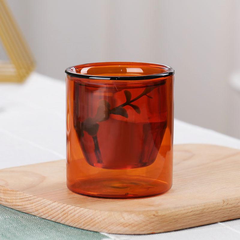 Colorful Egg Shape Double Wall Glass Cup Heat Resistant Tea Coffee Mug Drinkware