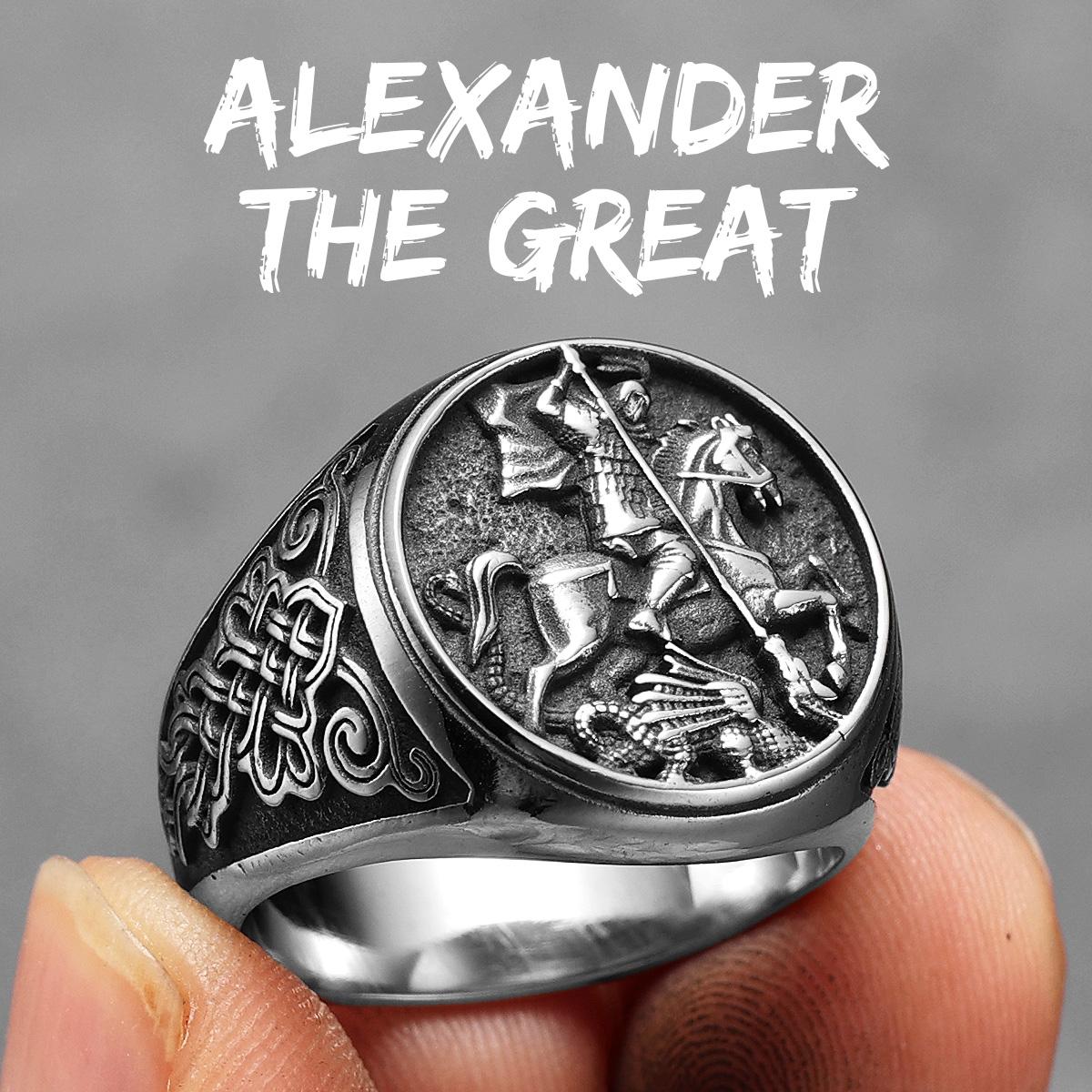 

Мужские кольца Saint George Slay Dragon из нержавеющей стали в стиле панк-рок, крутые вещи, модные аксессуары, ювелирные изделия для женщин, подарок 13