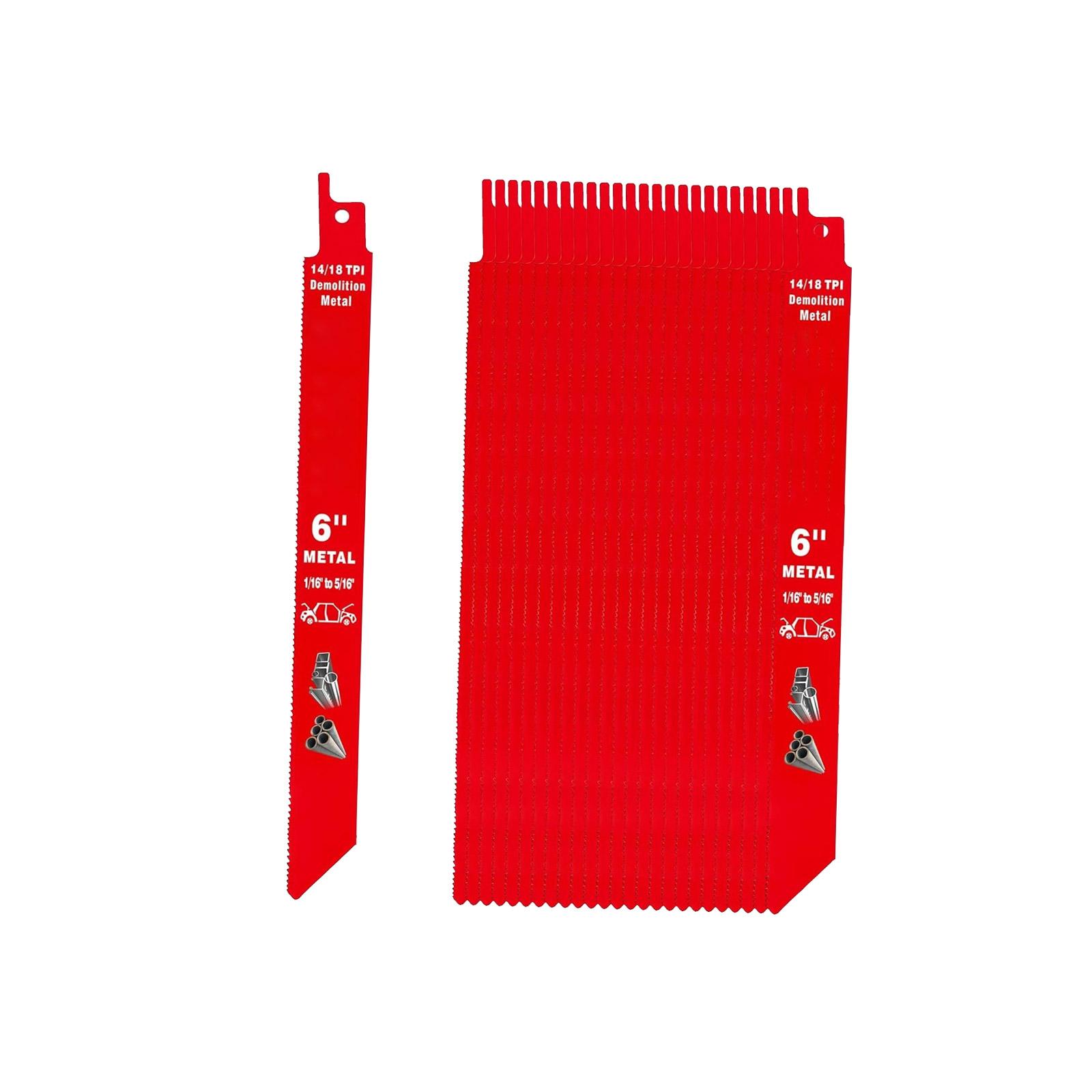 

25 шт. биметаллических пильных полотен для быстрой резки - Дерево/Металл/Встроенные гвозди Сабельные полотна для сноса и строительства