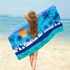 1pc Palm Tree Sunset Beach Towel Single Sided 2D Print Quick Dry Microfiber Towel for Beach Pool Bath Tropical Aesthetic Vibe