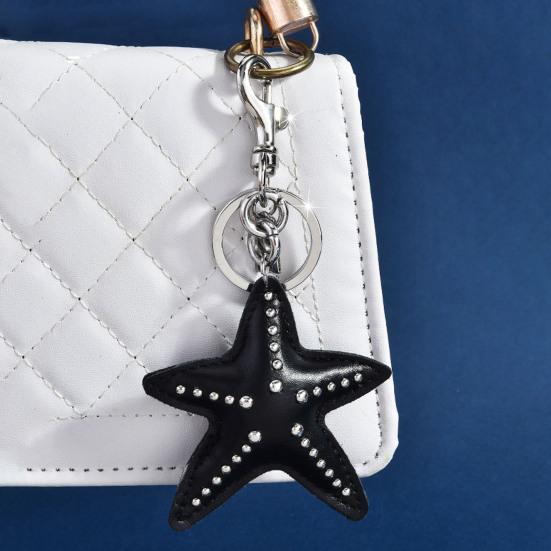Keychain Pendant Hand-Stitched Rivets Imitation Leather Star Shape Lightweight Bag Charm Keys Suitcases Accessory
