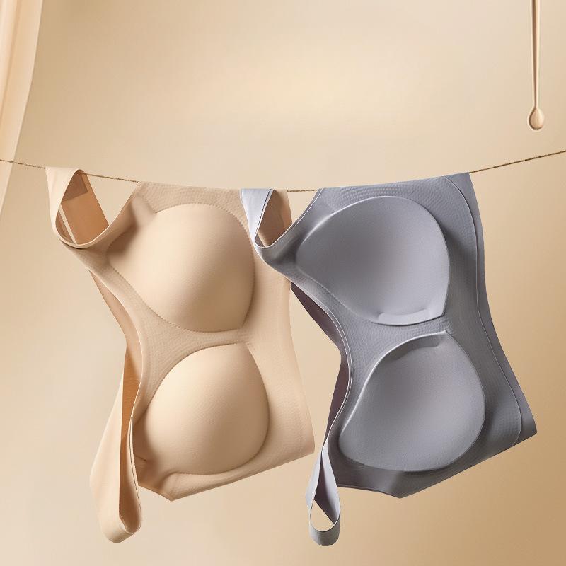 Women's Invisible Seamless Liquid Foundation Bra Underwear Female Vest Tube Top Push Up Bra M-XL