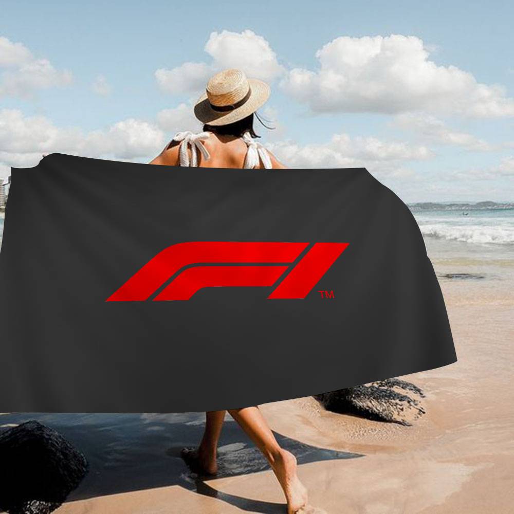 

F-F1 Logo Microfiber Printed Beach Towel Mountain Climbing Yoga Beach Swimming Running Absorbent Soft Towel W100*H170(CM)