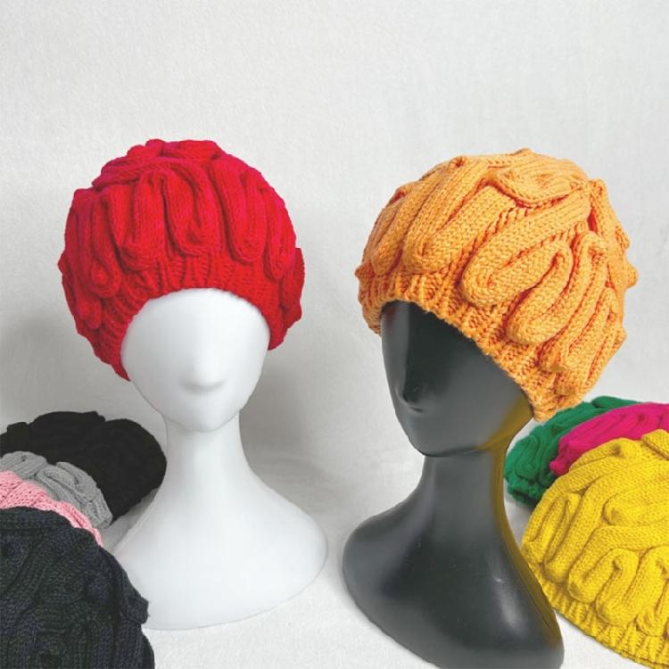 Winter Warm Novelty Hat for Adult Cerebrum Hat Pullover Skull Hat for Outdoor Activity Halloween Dressingup Headwear