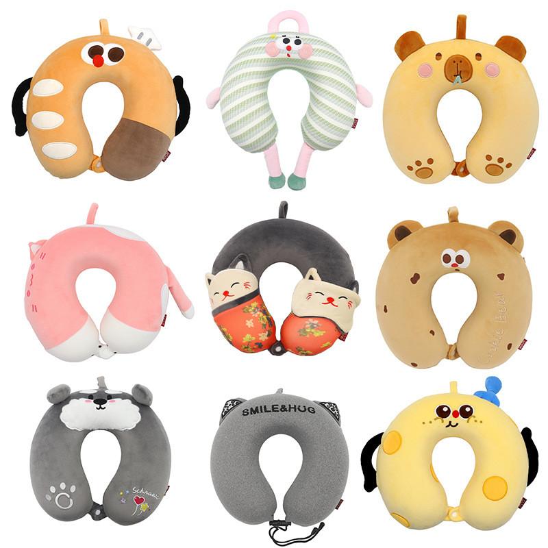 Cartoon Animal Memory Foam U Shaped Pillow For Travel And Office Comfort