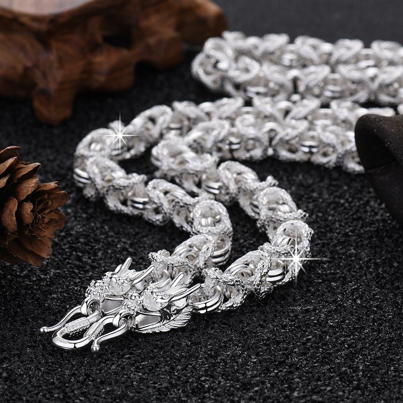 Chain Bone Dragon Jewelry For Men Fashionable And Unique Pendant Necklace Copper Material Electroplated Ochain Style Color A59