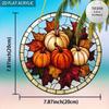 1pc Autumn Pumpkin Sun Catcher - Round Acrylic Stained Glass Style Window Hanging Decor with Pumpkins, Four Seasons Decoration, Novelty Home Decor