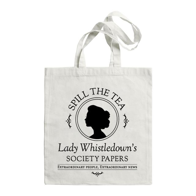 

Жінки Spill The Tea Lady Whistledown s Shirt Bridgerton Graphic Tv Series Сумочки Сумки на плече Повсякденні покупки Жіноча полотняна сумка 25*30cm