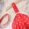Dress For Girls 1-8Y Birthday Korean Style Fashion Lace Trim Heart Pattern Dress with Matching Bag