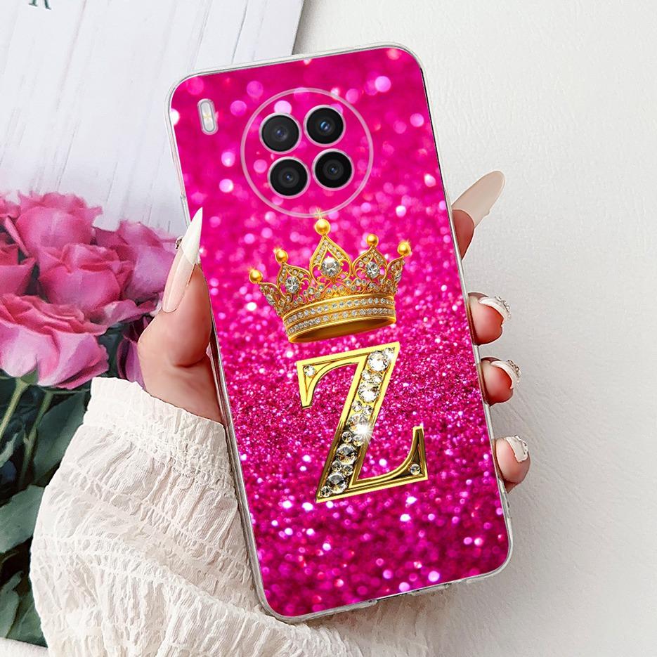 For Huawei Nova 8i Case Honor 50 Lite New Crown Letters Cover Clear Silicone Soft Slim Phone Case For Honor 50 Lite Nova8i Shell