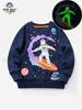 Luminous Astronaut Print Boys' Round Neck Sweatshirt - Autumn Collection