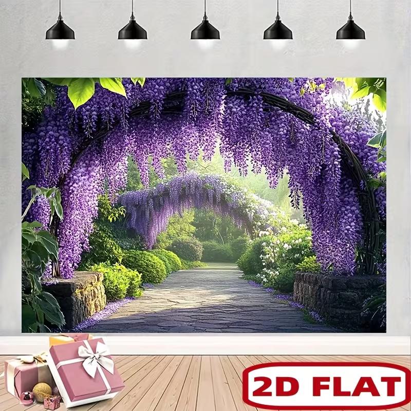 2D Floral Garden Wisteria Tunnel Backdrop for Maternity & Portrait Photoshoot