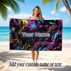 Abstract Geometric Theme Soft Beach Towel Personalized Custom Name Text Towel Portable for Beach Pool Travel