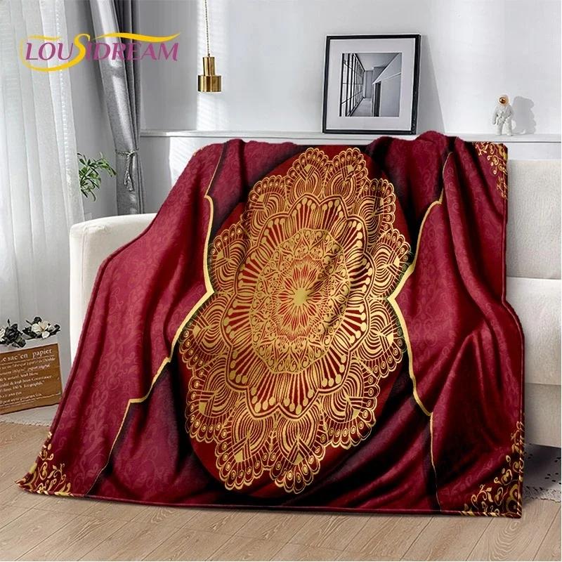 HD Muslim Islam Prayer Kneeling Poly Mats Mandala Soft Blankets,Keep Warm Throw Blanket for Picnic Beds Sofa Home Bedroom Gift