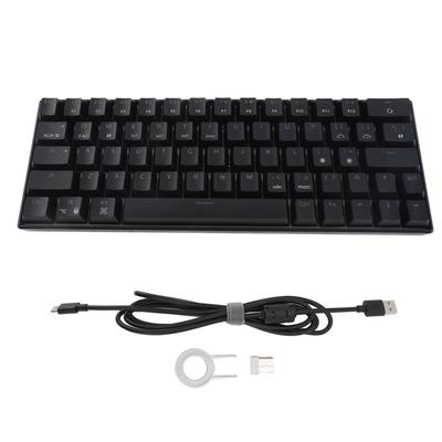 Mechanical Keyboard 64 Keys RGB Wireless 2.4G BT3.0 5.0 Type C Wired Connection Ergonomic Black