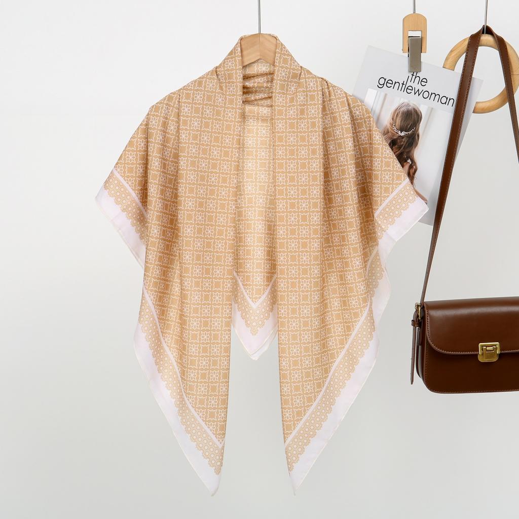 110cm Printed Cotton Square Scarf For Woman Muslim Hijabs Shawls Fashion Soft Wraps Ladies Neckerchief Female Handkerchief