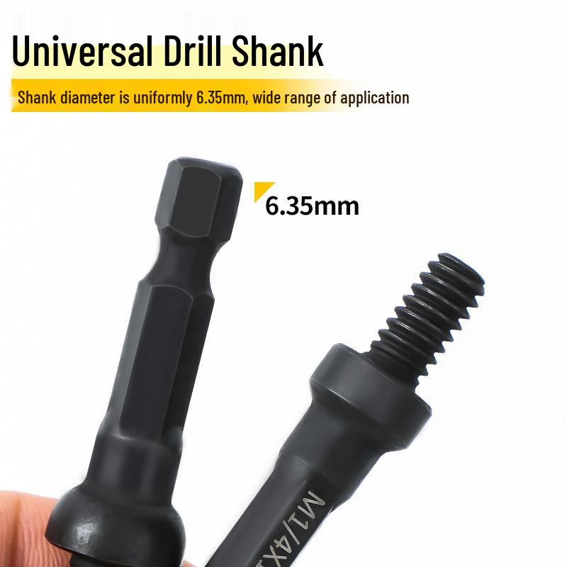 Dual-Head Tooth Screwdriver Bit with Hex Shank for External/Internal Thread Locking Nut/Self-Tapping Sleeve