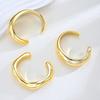 3 Pcs Gold Plated Bangle Bracelets for Women, Big Stackable Bangles, Adjustable Open Cuff Bracelet, Minimalist Accessories