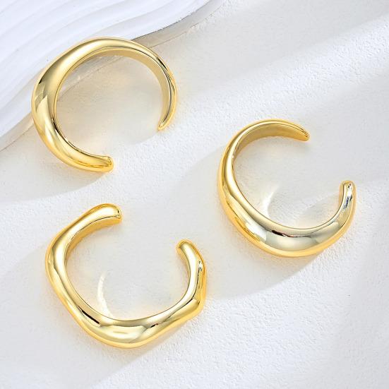 3 Pcs Gold Plated Bangle Bracelets for Women, Big Stackable Bangles, Adjustable Open Cuff Bracelet, Minimalist Accessories