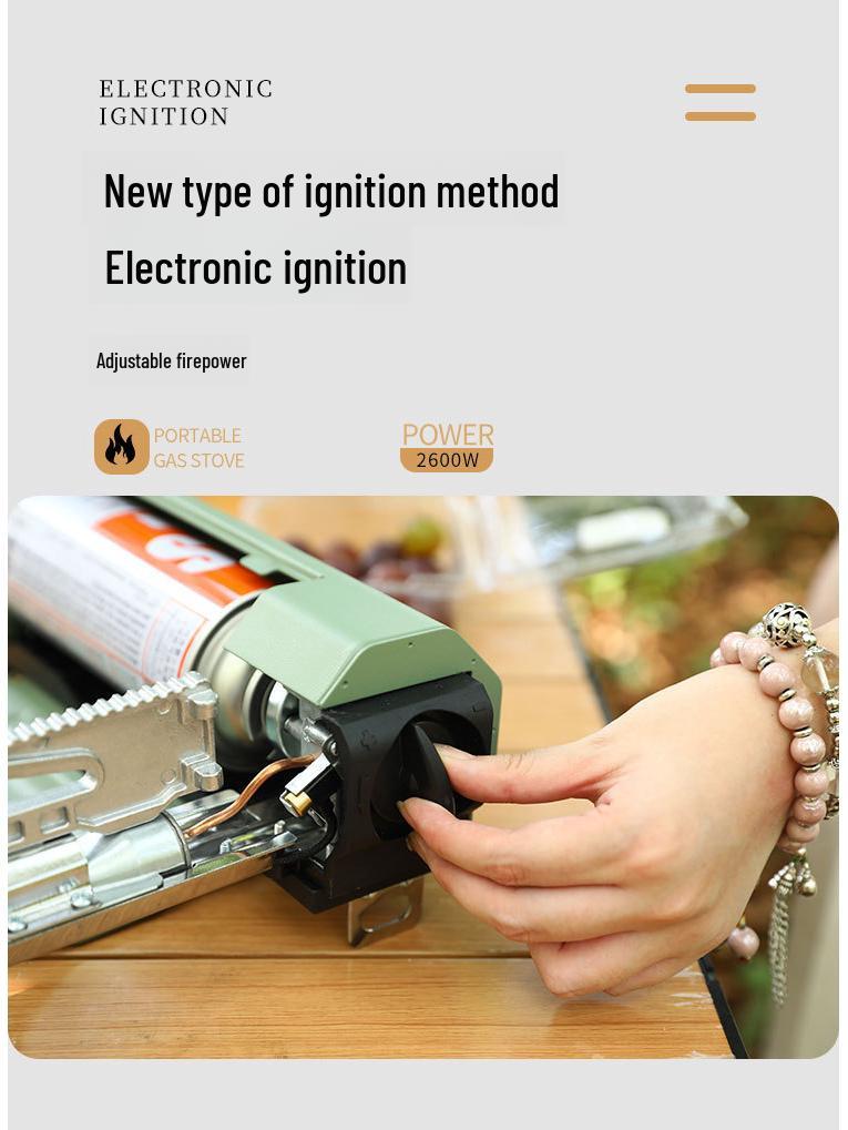 Compact Outdoor Folding Gas Stove for Camping, Hot Pot, Tea, and Magnetic Stove Cooking.